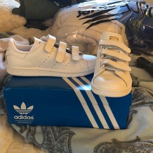 Stan Smith Velcro sneakers-white/gold US size 7